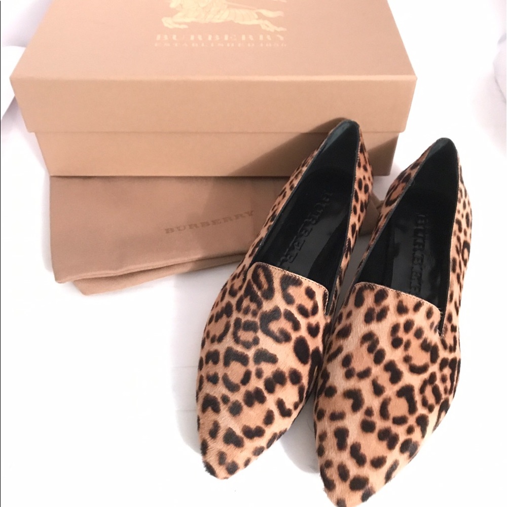 SOLD Burberry Leopard Print Loafers - Picture 1 of 8