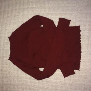 Kendall and Kylie cropped ruffle long sleeve