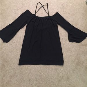 Tobi off shoulder dress black