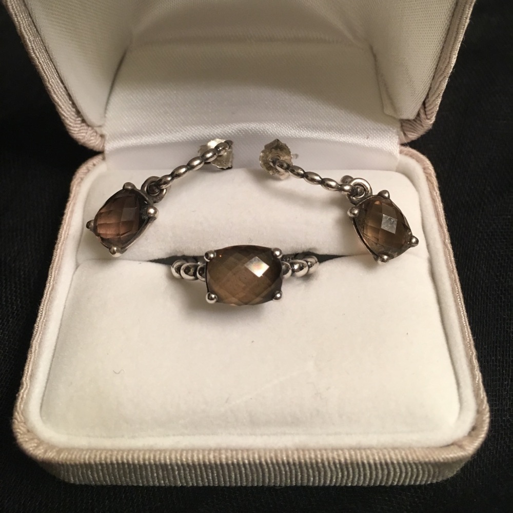 Pandora retired Autumn Breeze ring and earrings.