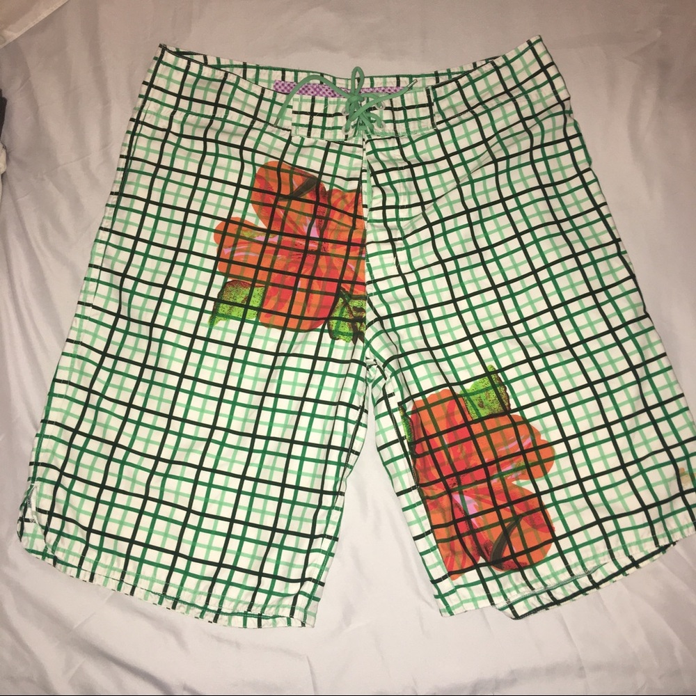 Modern Amusement boardshorts.