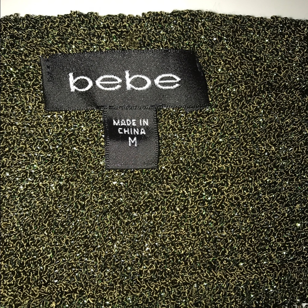 bebe Sparkly Dark Green Shirt