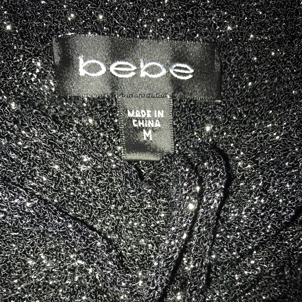 bebe Black & Silver Sparkle Top