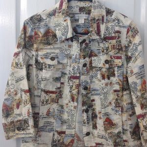Christopher & Banks Travel Print Outfit Jacket