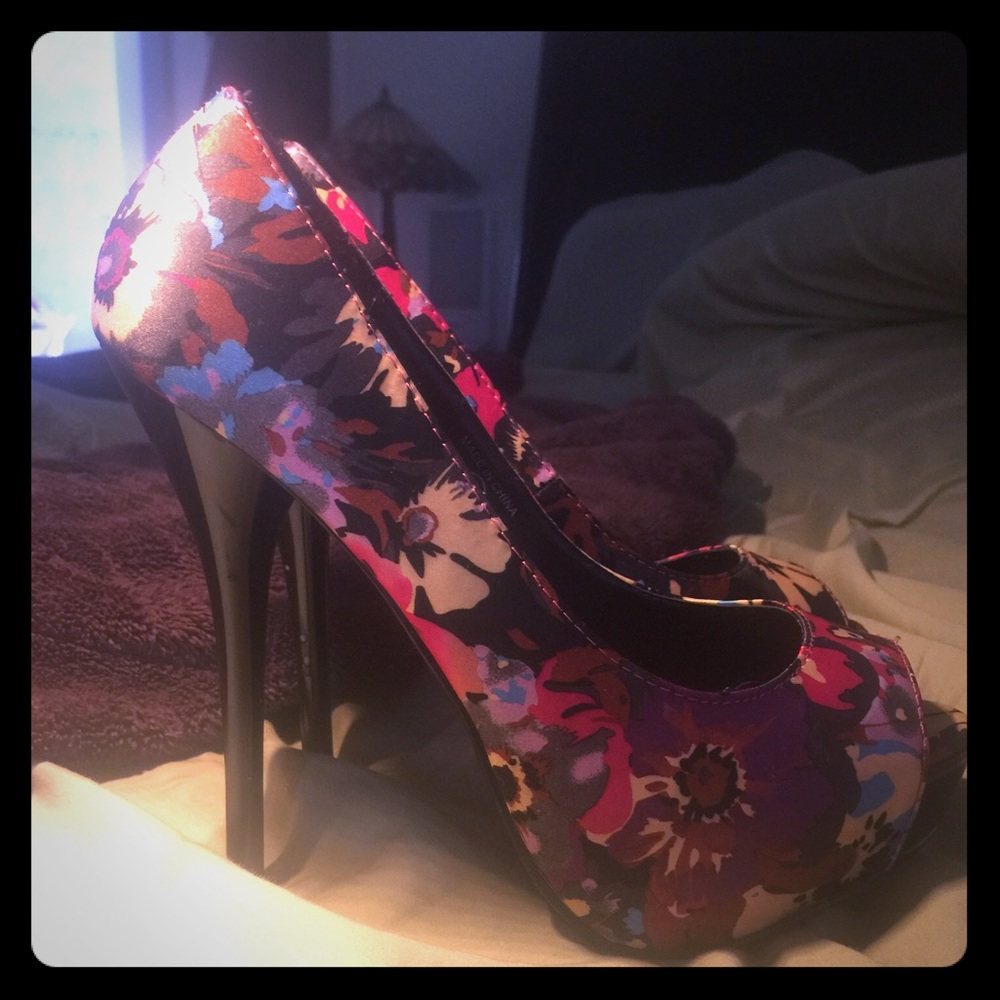 Call It Spring floral heels.