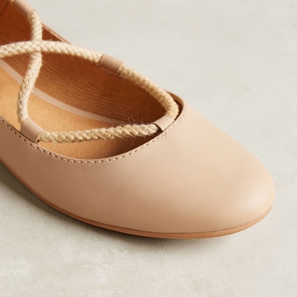 Lace Up Leather Ballet Flats - Picture 5 of 5
