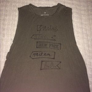 American eagle graphic muscle tank
