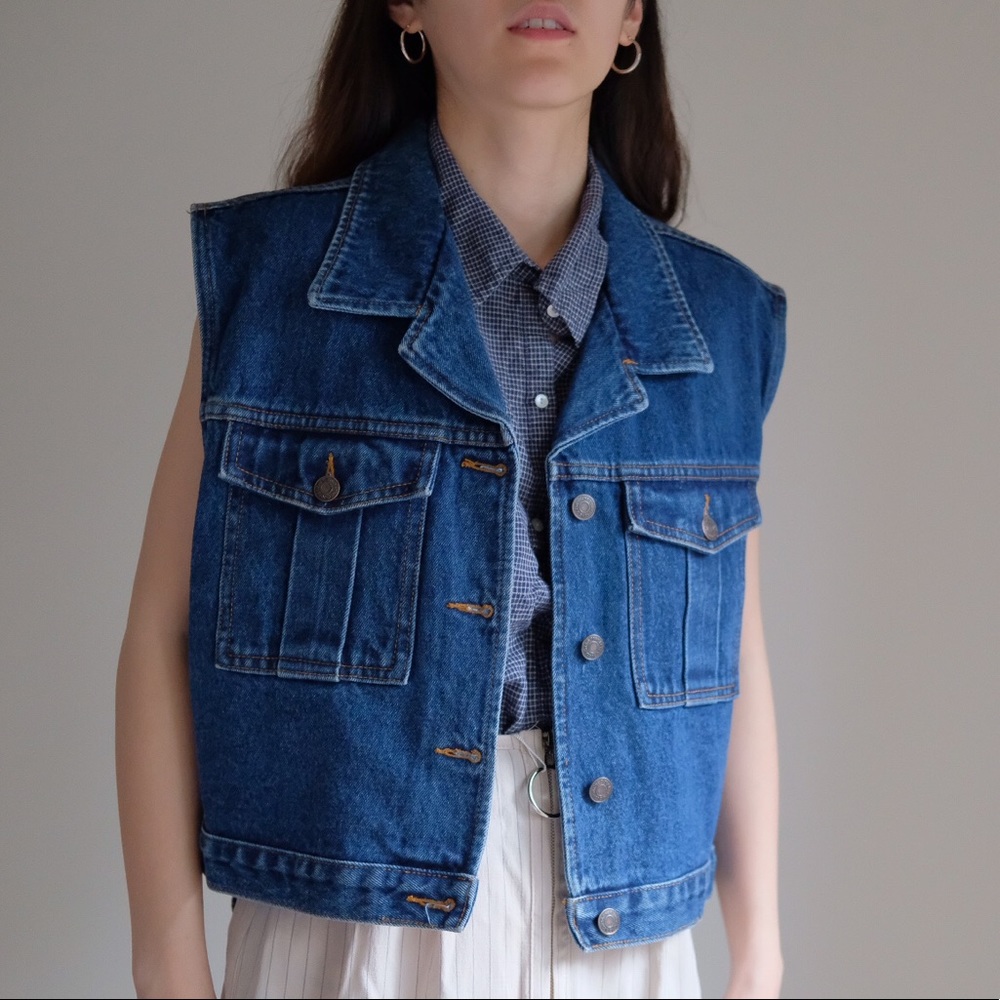 Vintage oversized denim vest