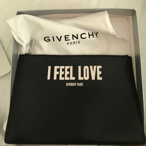 Givenchy Handbags - Givenchy "I FEEL LOVE" medium leather clutch/pouch