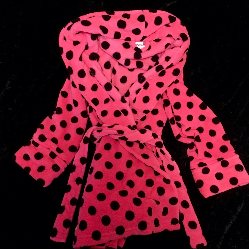 Pretty Pink VS Robe w/ Black Polkadots