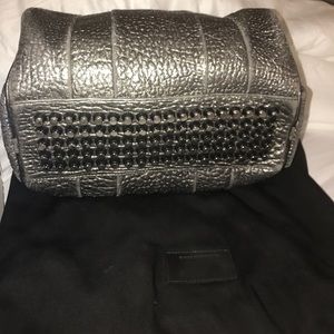 ALEXANDER WANG ‘Rocco' Pebbled Metallic Silver