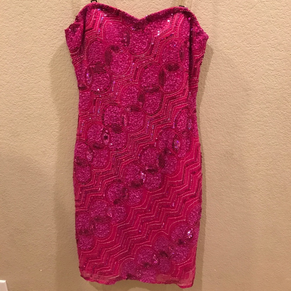 Pink strapless dress