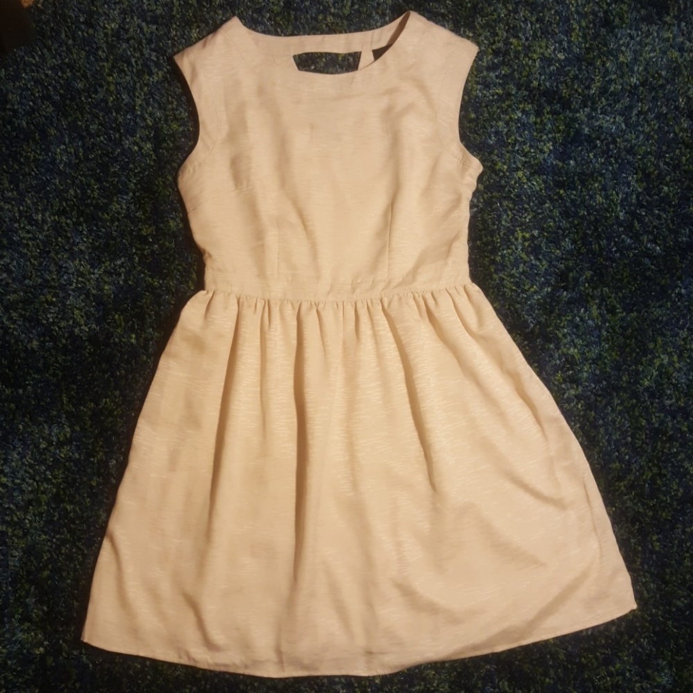 Cream Fit & Flare Dress