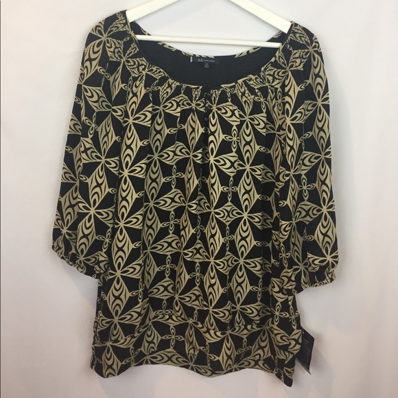 ***NEW***Anne Klein Printed Silk Tunic - Picture 1 of 6