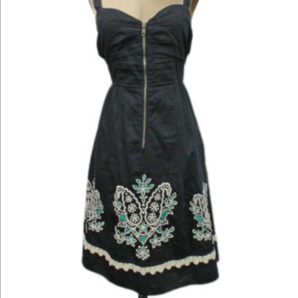 Anthropologie Floreat Floral Embroidered Dress