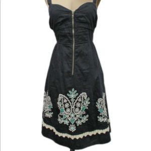 Anthropologie Floreat Floral Embroidered Dress