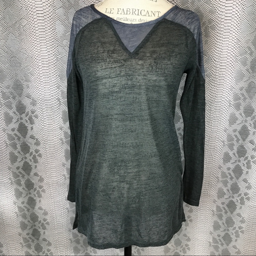 Deep grey light weight patch long sleeve shirt