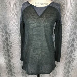 Deep grey light weight patch long sleeve shirt