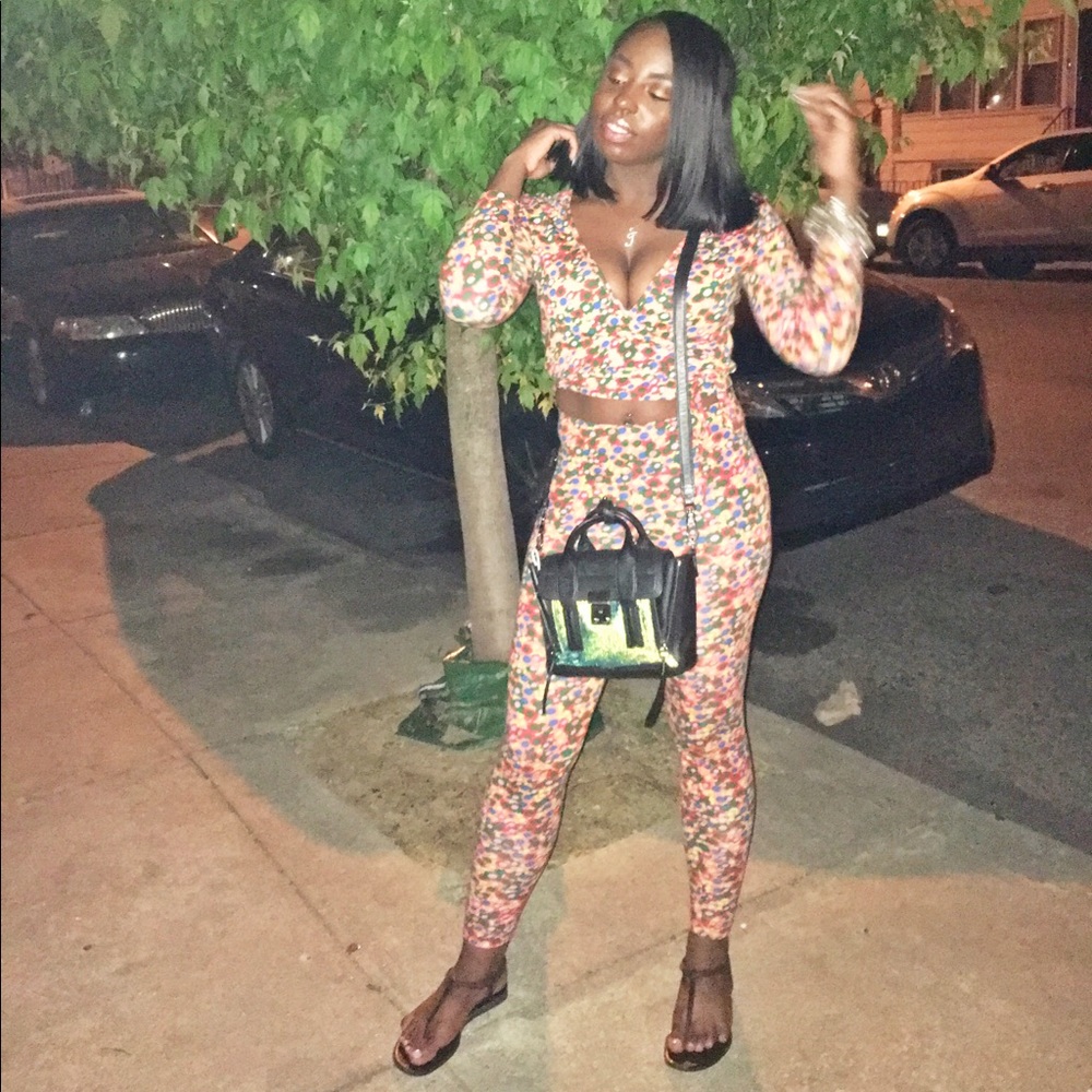 American apparel flower wrap top!