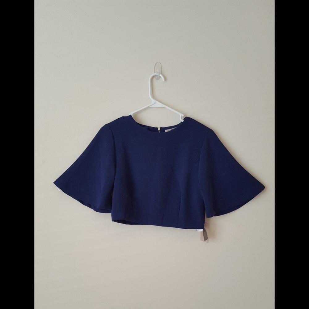 Navy dressy crop top