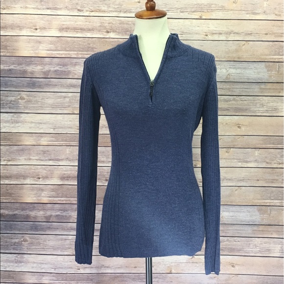 Exofficio Sweaters - ExOfficio Blue Half Zip Up Sweater Small Petite