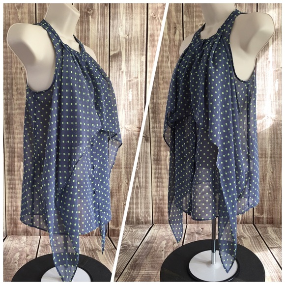 Princess Vera Wang Green Polka Dot Sleeveless Top - Picture 2 of 6