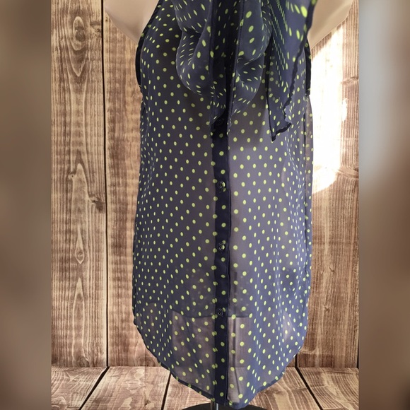 Princess Vera Wang Green Polka Dot Sleeveless Top - Picture 4 of 6