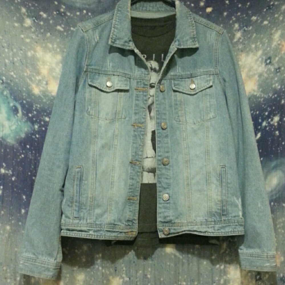 Distressed Denim Jean Jacket