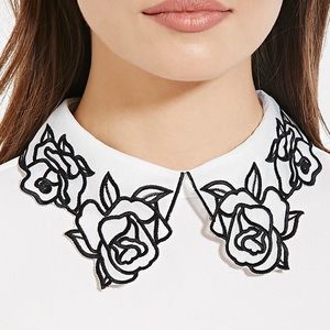 🎉 HP 7/24/17! Rose Embroidered Collar Blouse