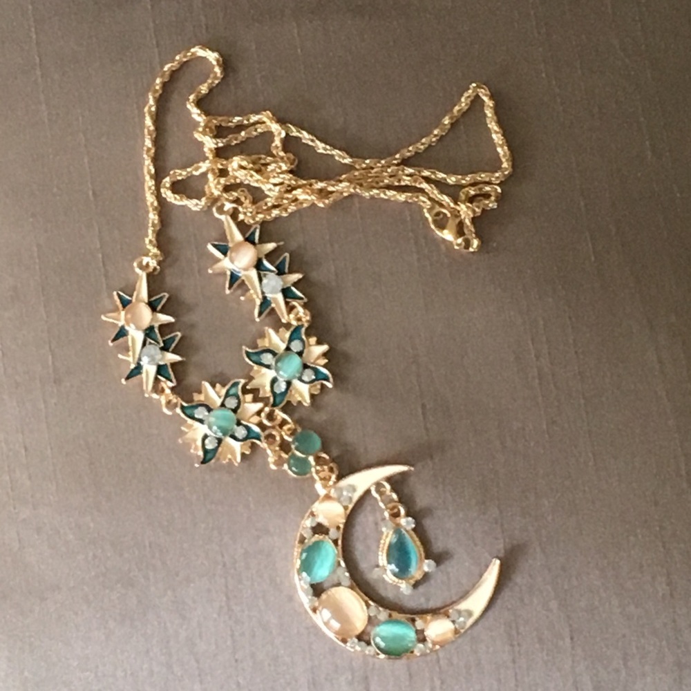 Crystal Moon Pendant Necklace NWOT - Picture 4 of 6