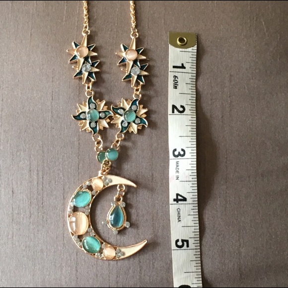 Crystal Moon Pendant Necklace NWOT - Picture 5 of 6