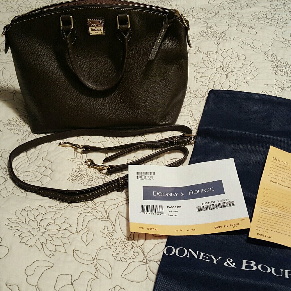 Dooney and Bourke Pebble Grain Zip Zip Satchel