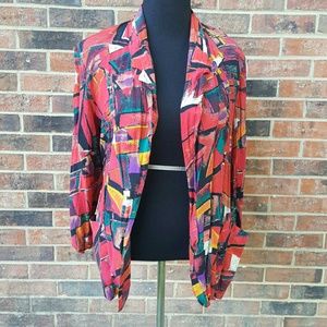 Vintage Casual Blazer Geometric Sz 6