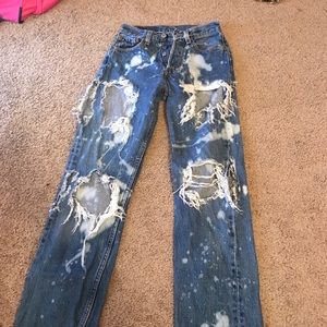 Distressed jeans