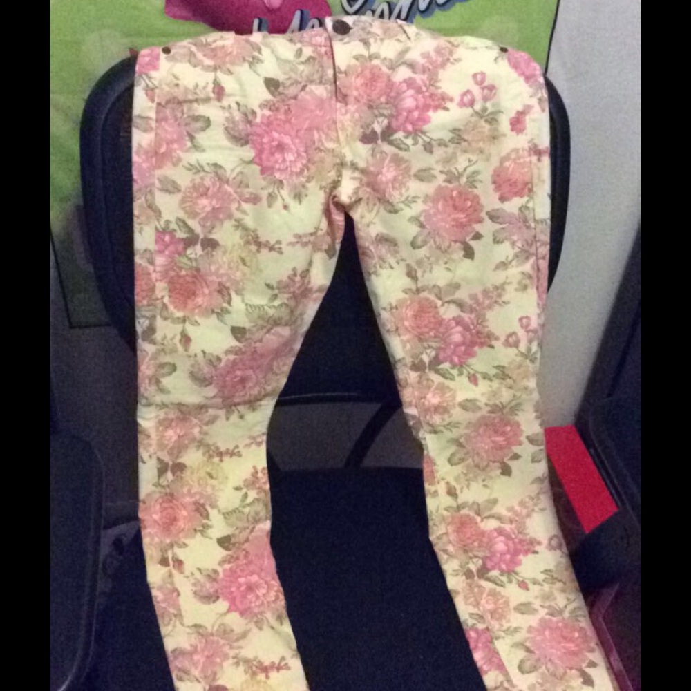 Floral jeans