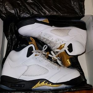 Air Jordan 5 Retro Olympic Gold tongue size 10.5