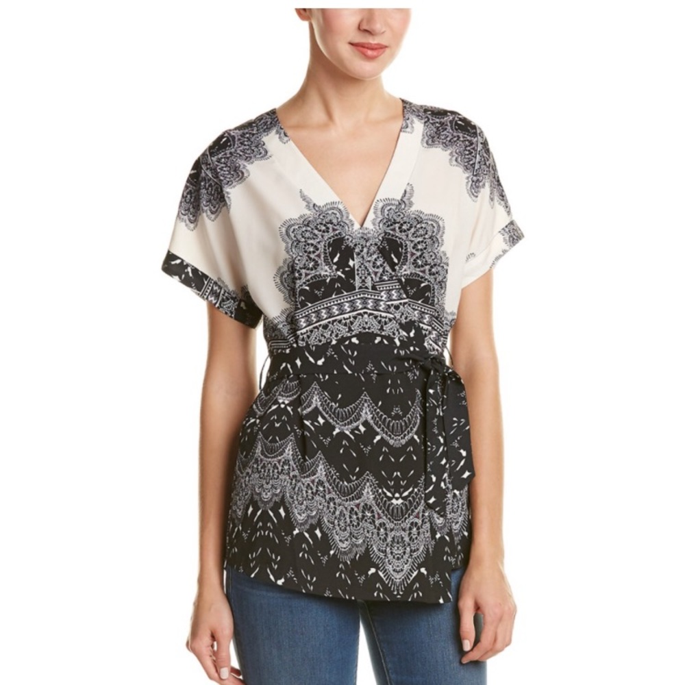 Tart Ann Printed Wrap Top - Brand New - XS