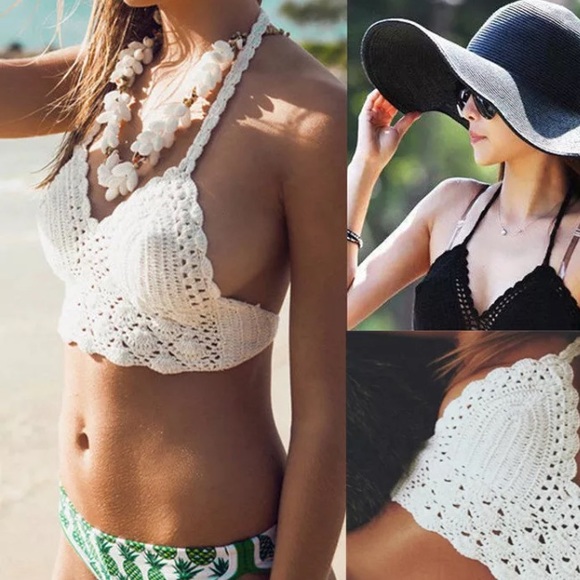 ‼️LAST ONE ‼️White Crochet Halter Top - Picture 2 of 8