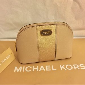 Michael Kors MET CTR STRIPE Leather Travel Pouch