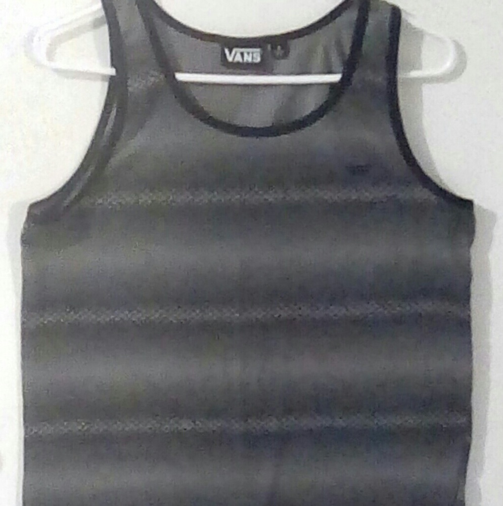 Men's VANS Tan & Gray Striped Tank Top