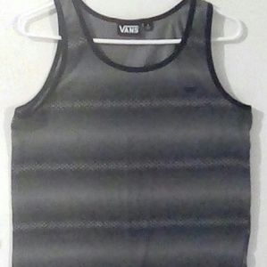 Men's VANS Tan & Gray Striped Tank Top