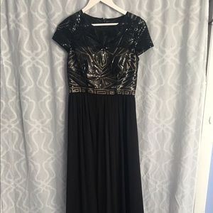 Black and Beige Prom Dress
