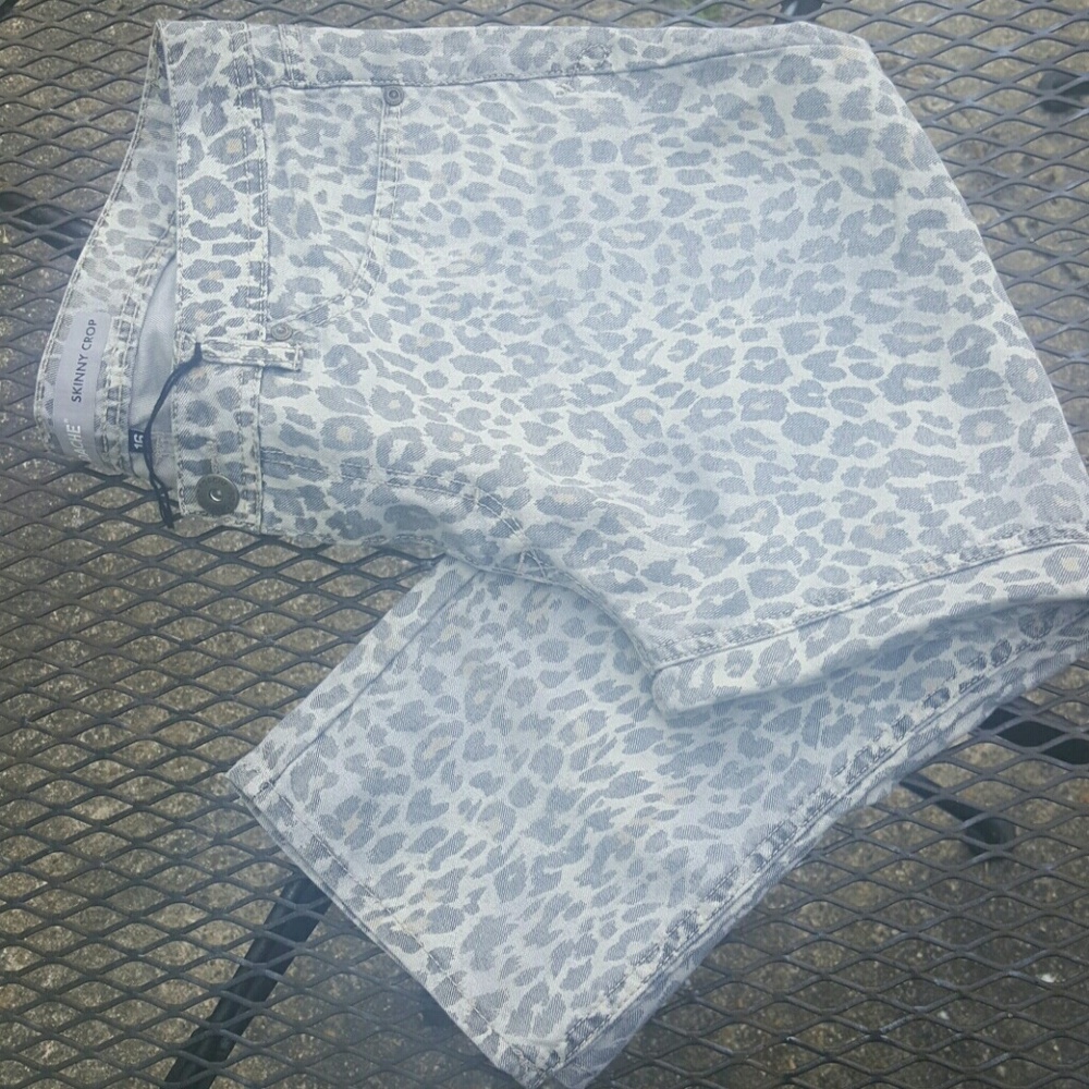 Jordache Leopard Skinny Crop Denim Jean Capri Pant