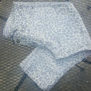 Jordache Leopard Skinny Crop Denim Jean Capri Pant