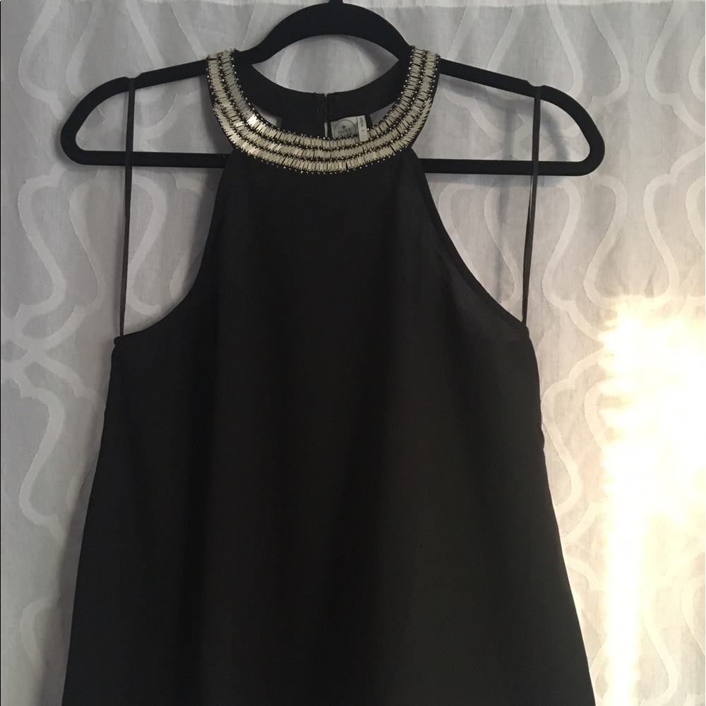 Black and Gold High-Neck Top
