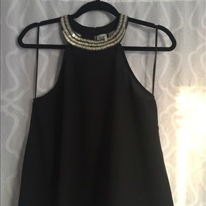 Black and Gold High-Neck Top