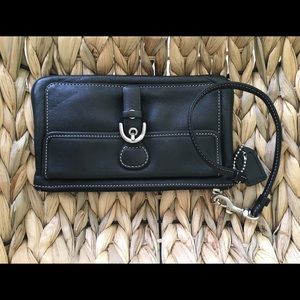 Black Leather Coach Wristlet