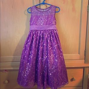 Girls purple sequin gown. Beautiful!