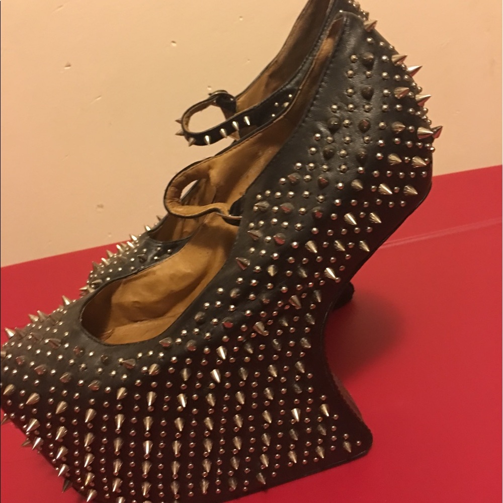 Jeffrey Campbell Heel Less Spike Studded Shoe