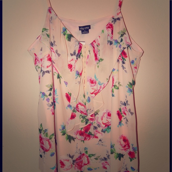 Pink Ruffle Floral Top - Picture 2 of 4